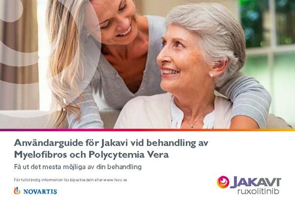 Framsidan av broschyren Användarguide för Jakavi vid behandling av Myelofibros och Polycytemia Vera